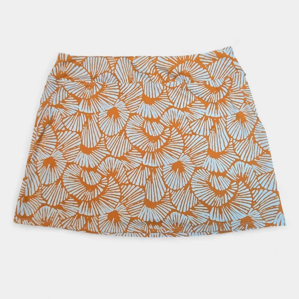 Tommy Bahama Golf Skort Orange White L Pickleball Athleisure Sporty Resort NWT - Picture 2 of 11